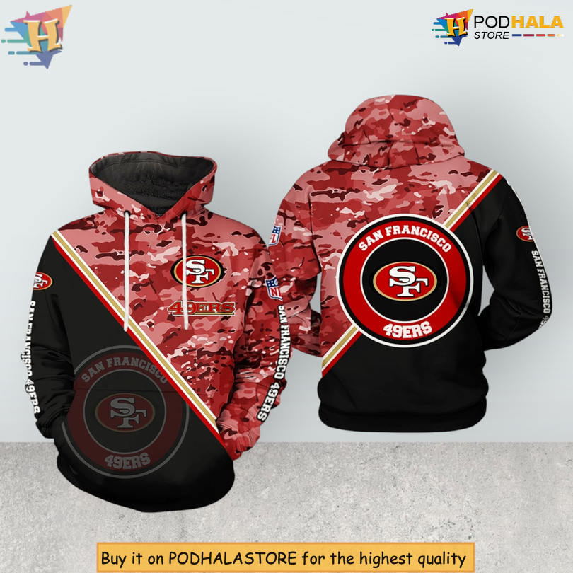 Camo Team Pattern 3D Personalized San Francisco 49ers Hoodie For Fans