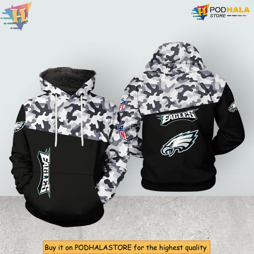 Camo Veteran Tribute Philadelphia Eagles Vintage Hoodie Custom 3D Style