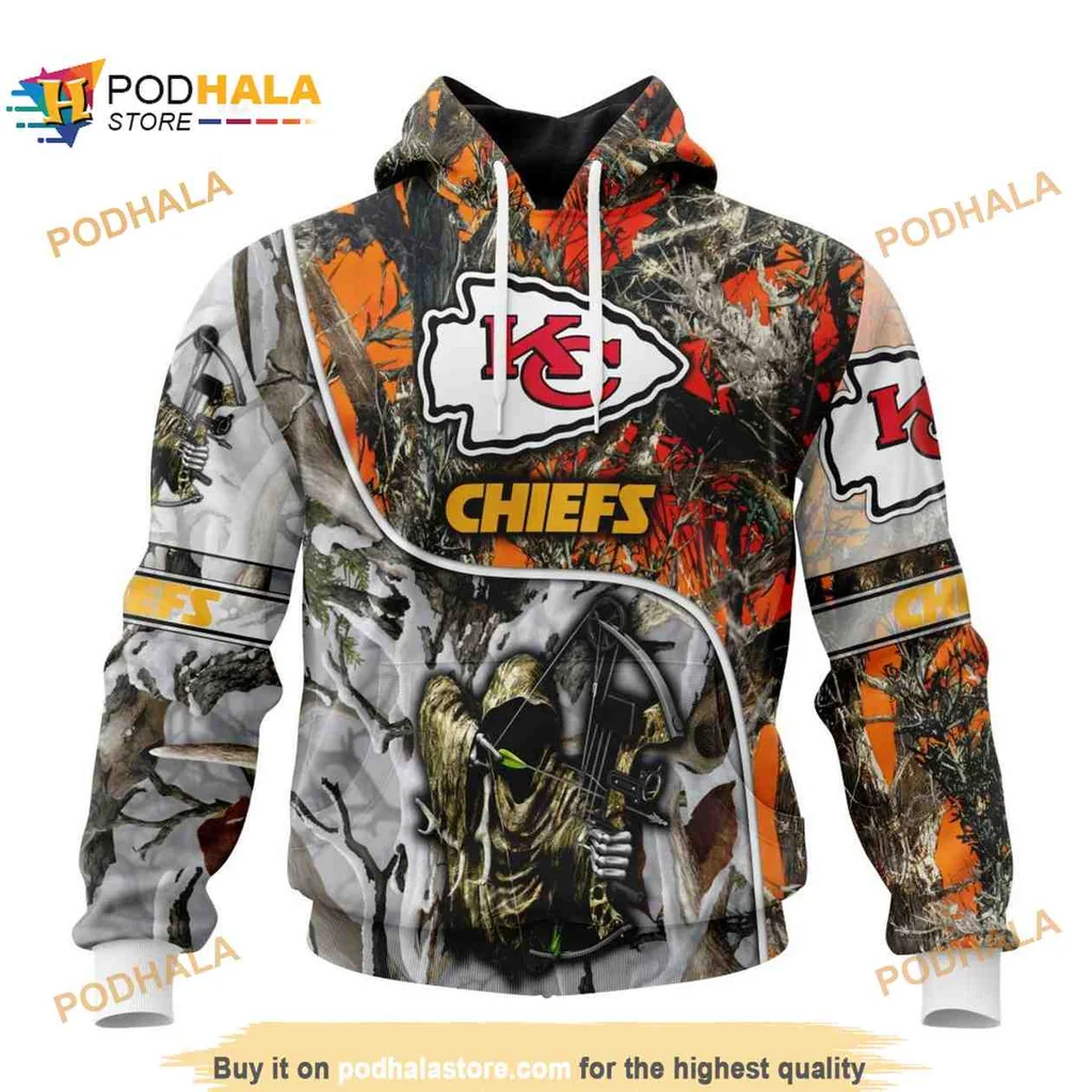 Camouflage Kansas City Chiefs 3d Hoodie Featuring Bold Logo Design