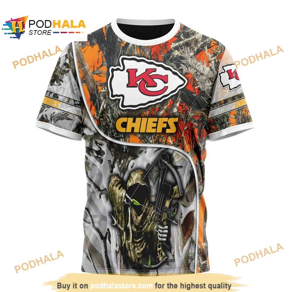 Camouflage Kansas City Chiefs AOP Hoodie Featuring Bold Logo Design Camouflage Kansas City Chiefs AOP Hoodie Featuring Bold Logo Design