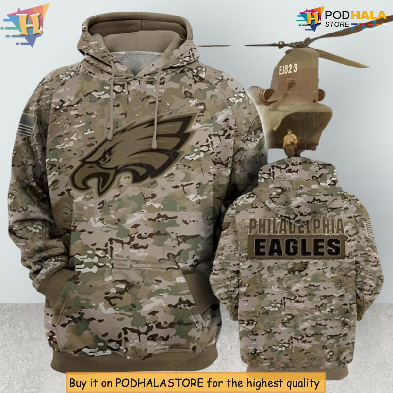 Camouflage Logo Classic Gift Philadelphia Eagles Hoodie 3D NFL Apparel