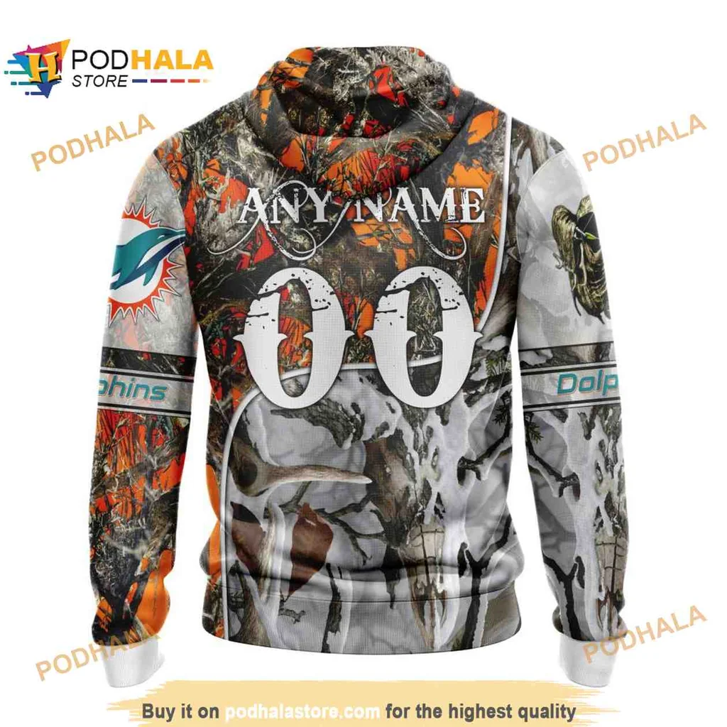 Camouflage Miami Dolphins Hunting All Over Print Hoodie With Outdoor Sports Design Camouflage Miami Dolphins Hunting All Over Print Hoodie With Outdoor Sports Design
