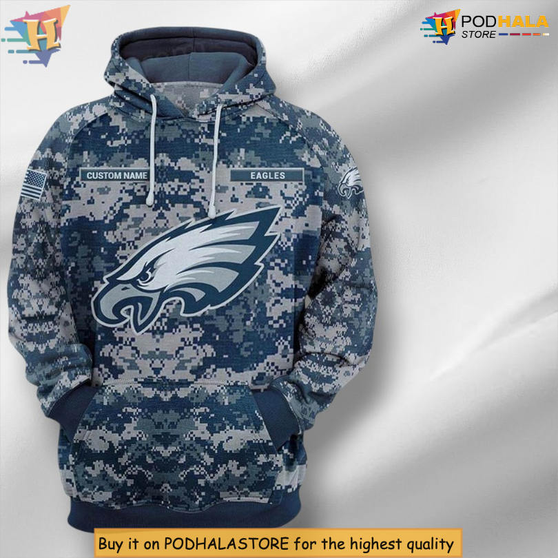 Camouflage Pattern Philadelphia Eagles Zip Up Hoodie Custom Fan Gift