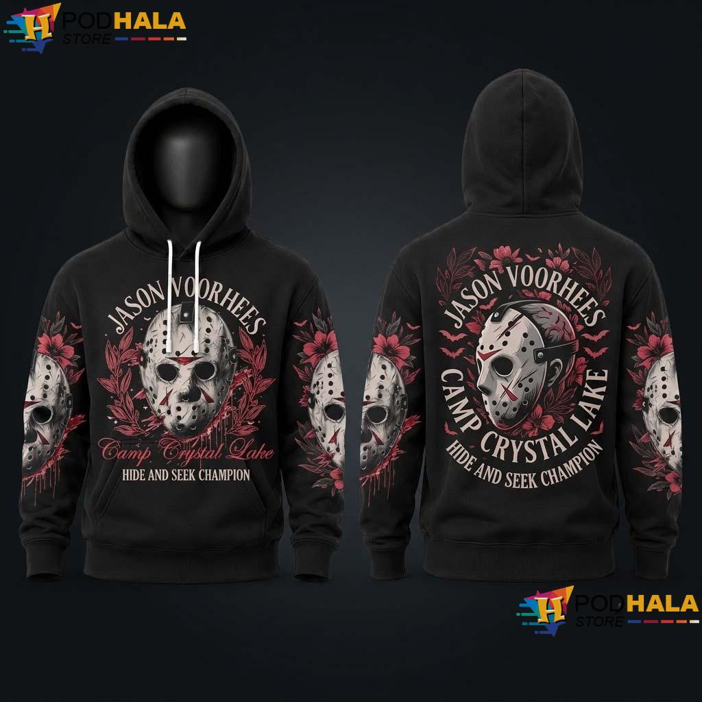 Camp Halloween All Over Print Hoodie Jason Voorhees Crystal Lake Top