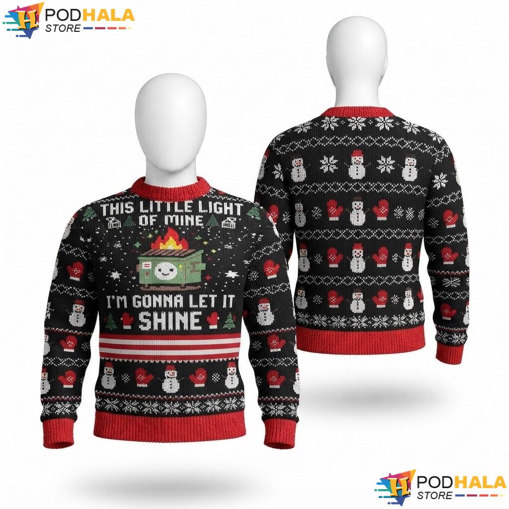Campfire Funny Ugly Xmas Sweater Whimsical Holiday Mens Winter Wear