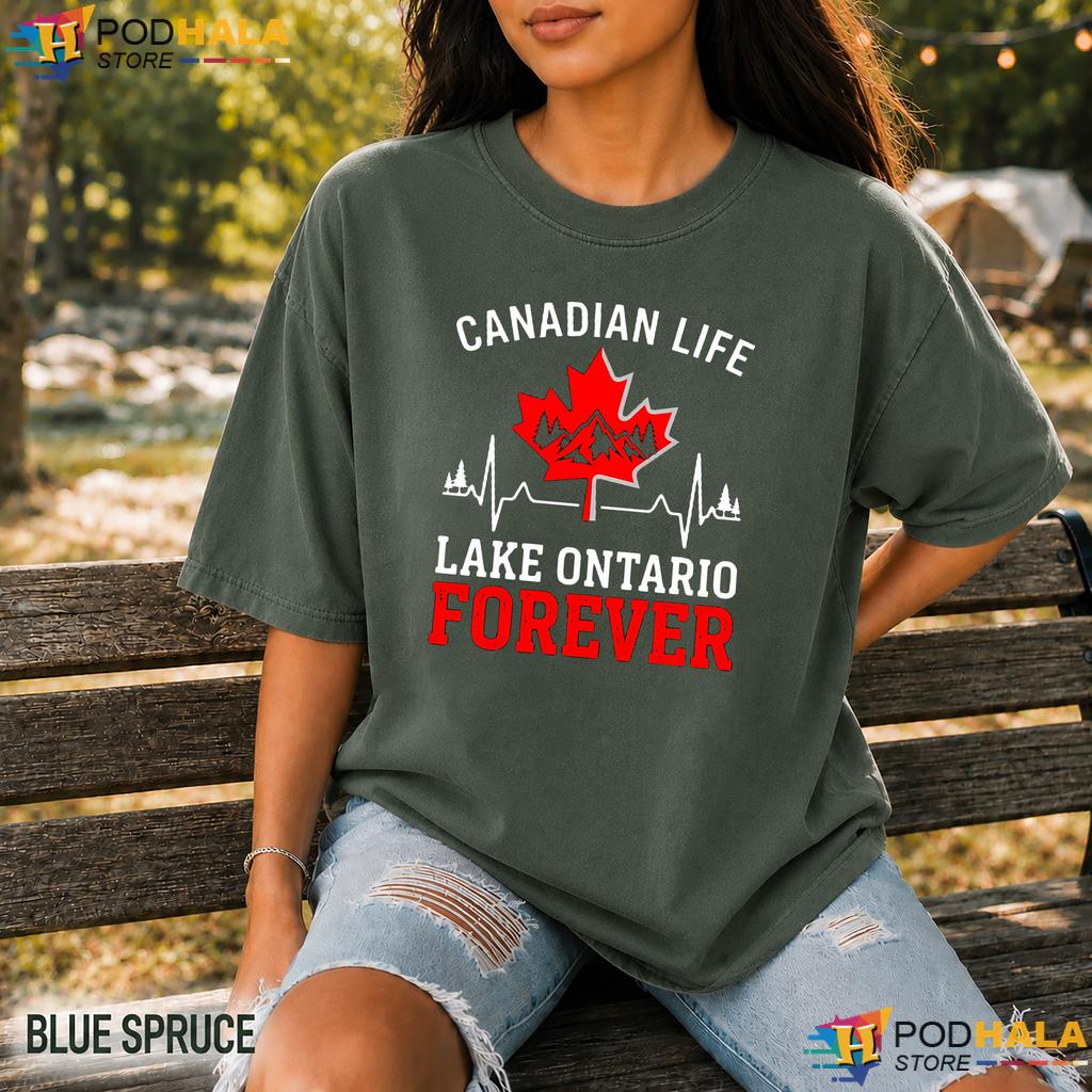Canadian Pride Lake Ontario Comfort Colors T-Shirt Maple Leaf Graphic