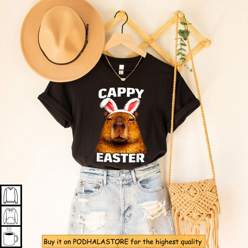Capybara Bunny Ears Graphic Funny Easter Shirts Cute Animal Easter Gift