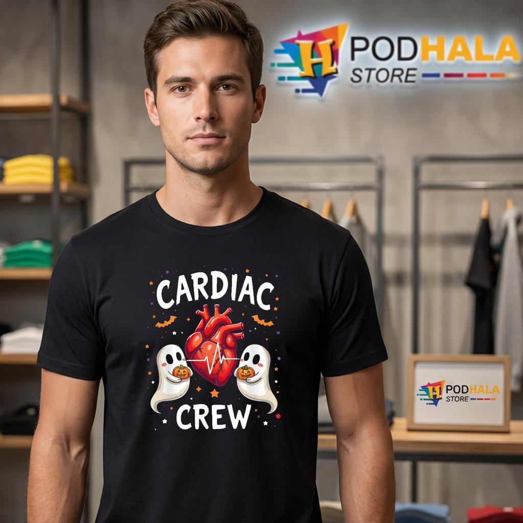 Cardiac Nurse Anatomical Heart Ghosts T-Shirt Halloween Apparel Top