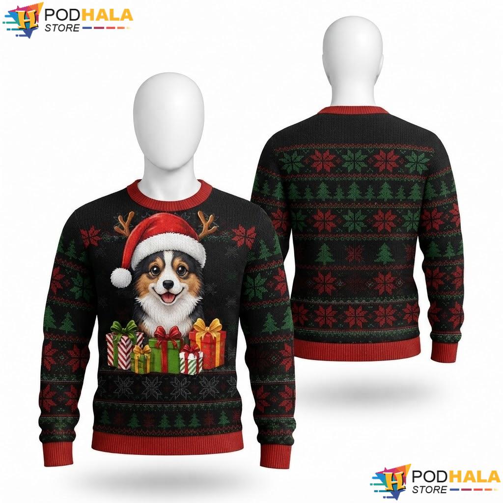 Cardigan Welsh Corgi Ugly Christmas Sweater Festive Dog Holiday Top