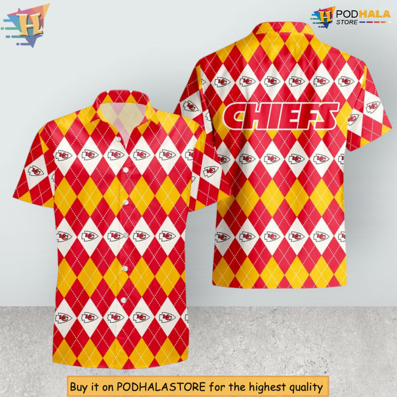 Caro Pattern Summer Style Custom Number Kansas City Chiefs Hawaiian Shirt