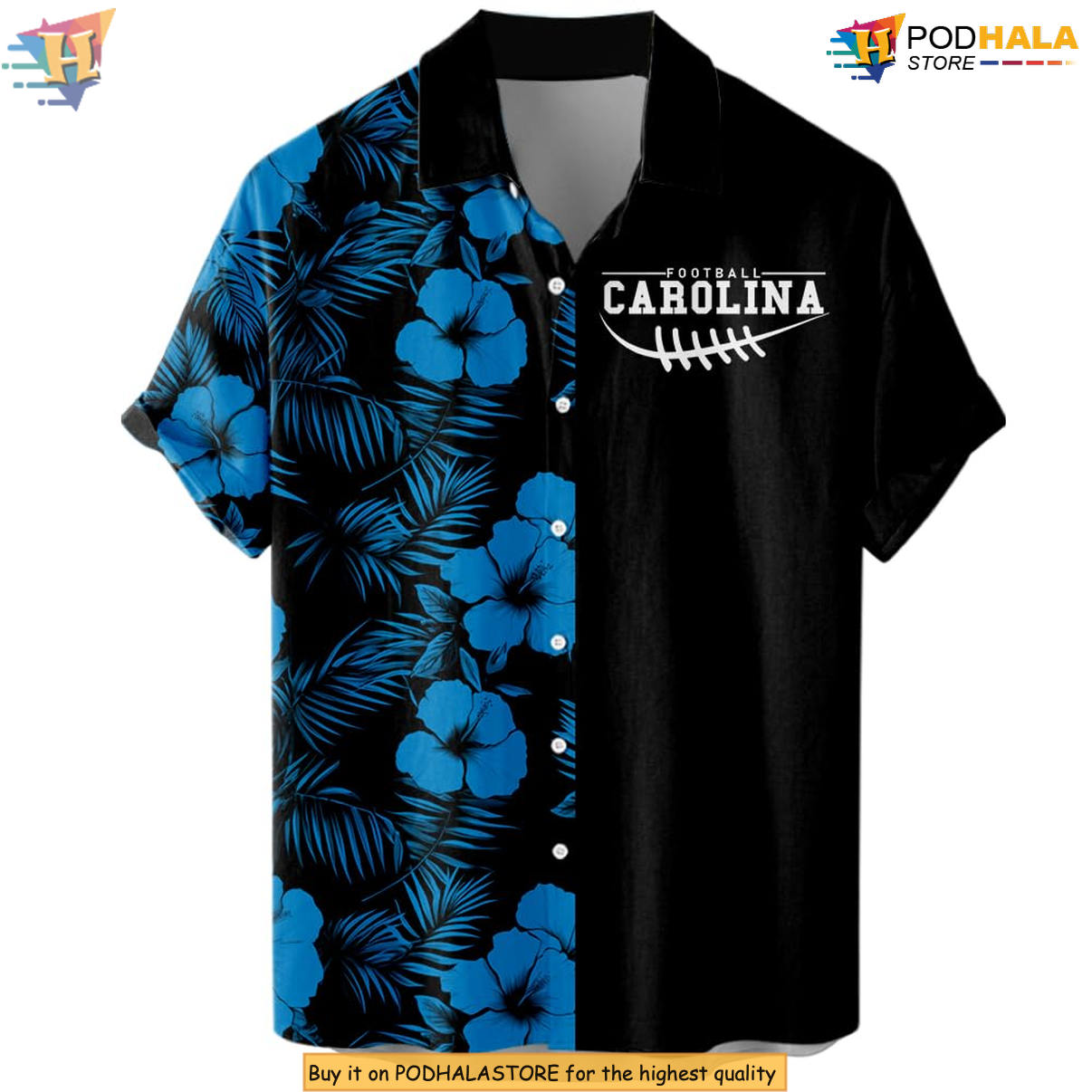 Carolina Floral Football Hawaiian Shirt 2026 Custom Name Number Fan Apparel