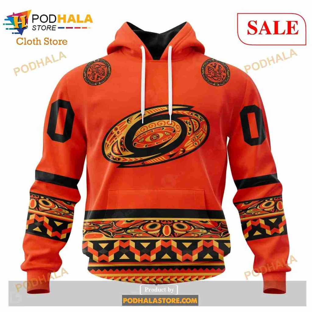 Carolina Hurricanes Cultural Heritage Hoodie With Bold Tribal Designs