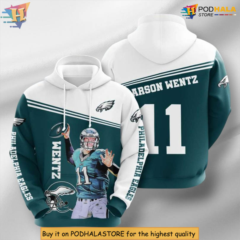 Carson Wentz Edition Philadelphia Eagles Hoodies For Men Custom Sport All Over Print 3D