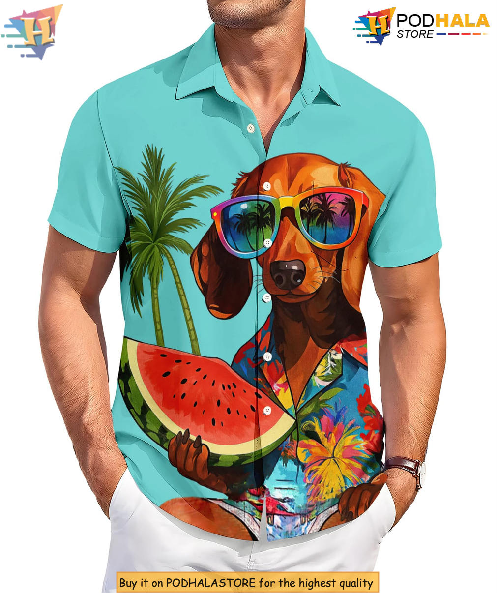 Casual Dog Party Hawaiian Shirt 2026 Funny Printed Summer Beach Fan Apparel