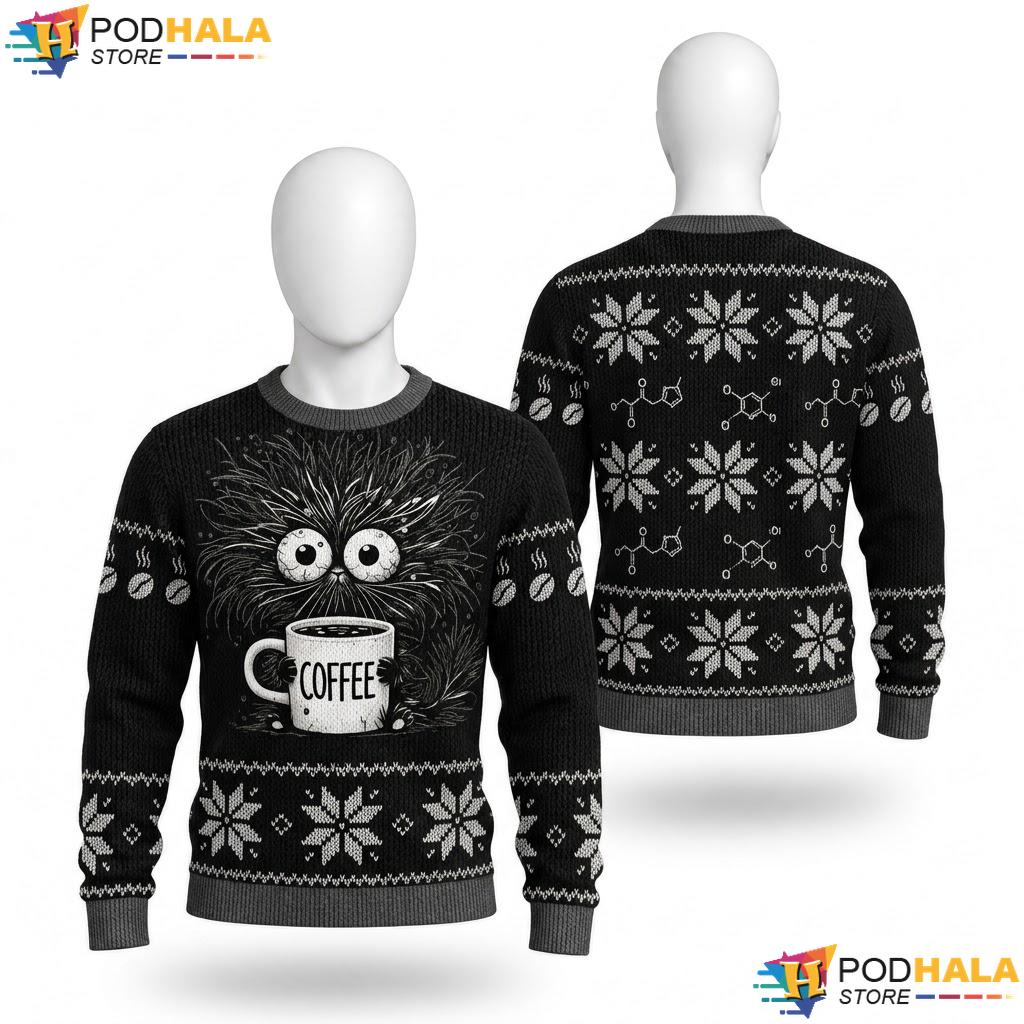 Cat Lover Im Fine Christmas Sweater Everything Is Fine Holiday