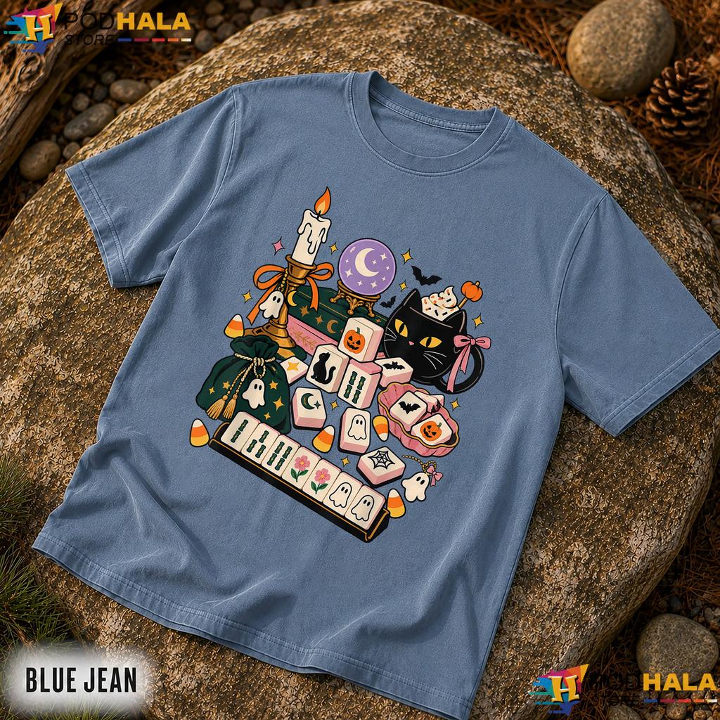 Cat Mahjong Spooky Halloween Comfort Colors Shirt Womens Apparel Top Cat Mahjong Spooky Halloween Comfort Colors Shirt Womens Apparel Top