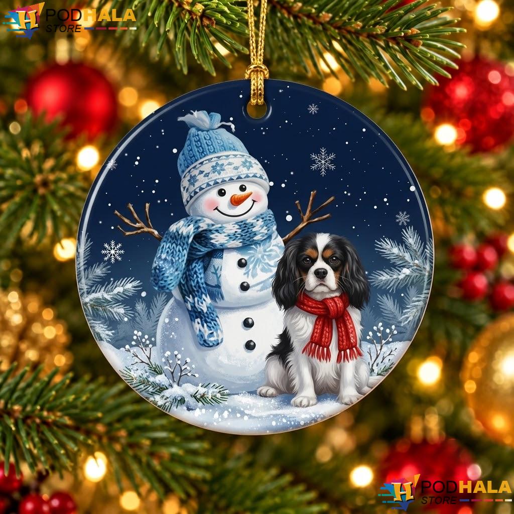 Cavalier King Charles Christmas Ornament Spaniel Snowman Pajama Holiday