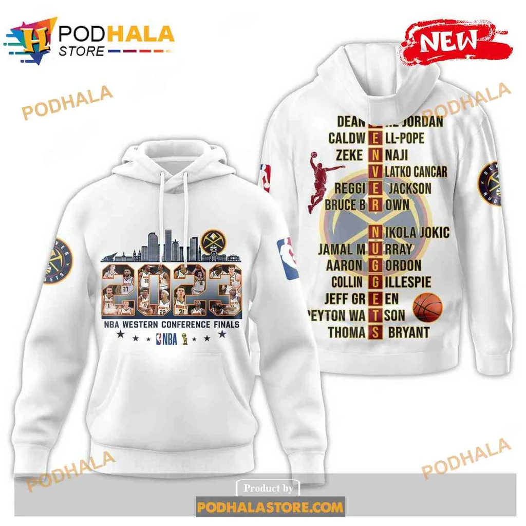Celebratory Denver Nuggets 3d Hoodie With Skyline Design