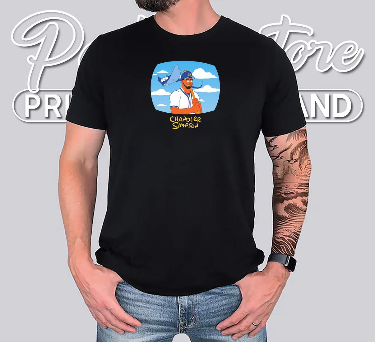 Chandler Simpson Tampa Bay Rays Shirt Baseball Superstar Cartoon Fan Graphic