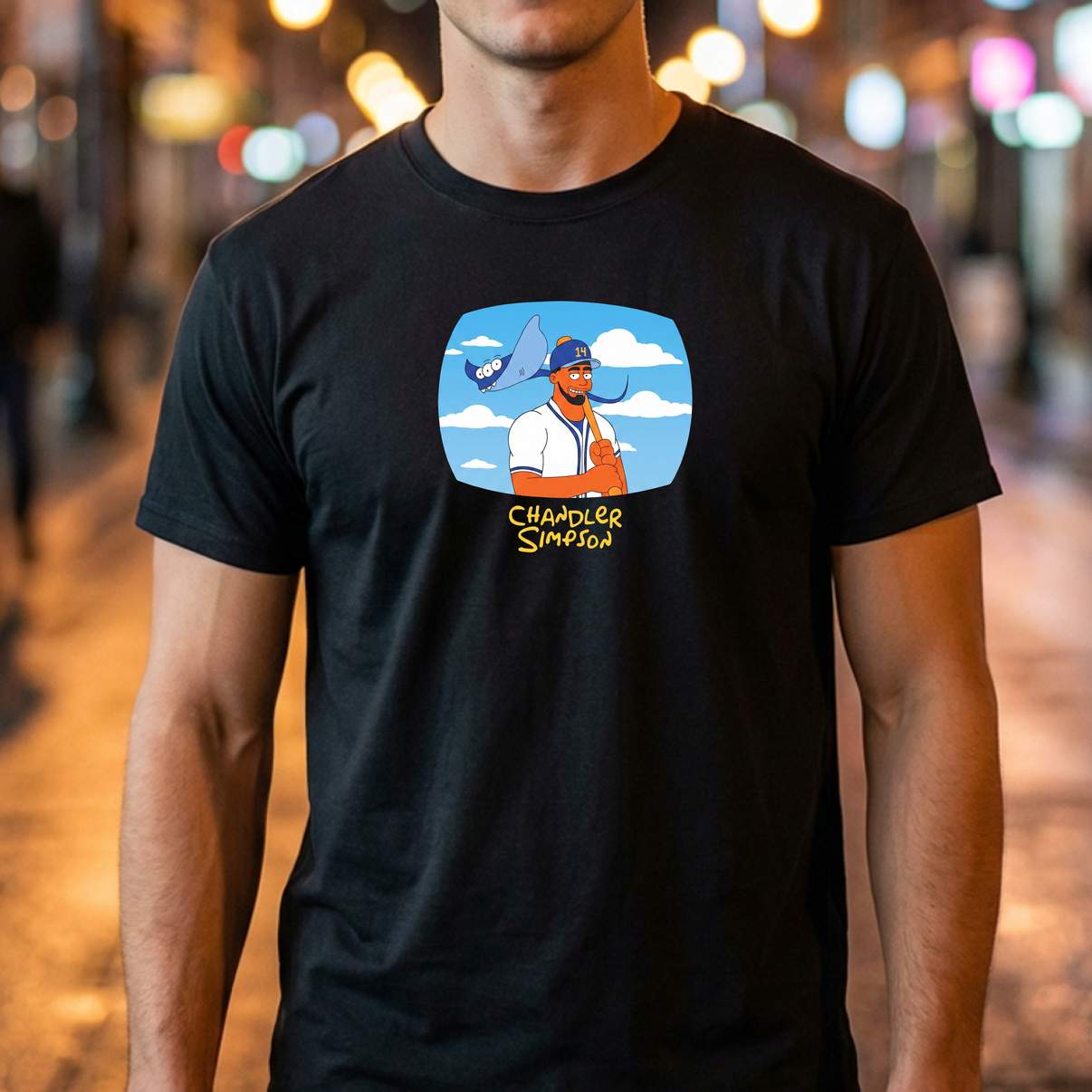 Chandler Simpson Tampa Bay Rays Tshirt Baseball Superstar Cartoon Fan Graphic Chandler Simpson Tampa Bay Rays Tshirt Baseball Superstar Cartoon Fan Graphic