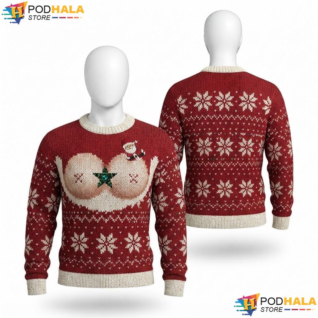 Cheeky Santa Claus Ugly Xmas Sweater Funny Christmas Gift Wife Bestie