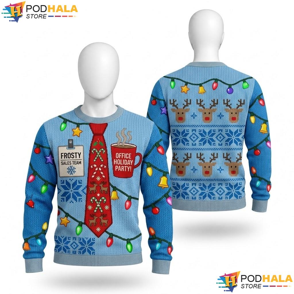 Cheerful Gingerbread Office Ugly Christmas Sweater Funny Xmas Party Knit