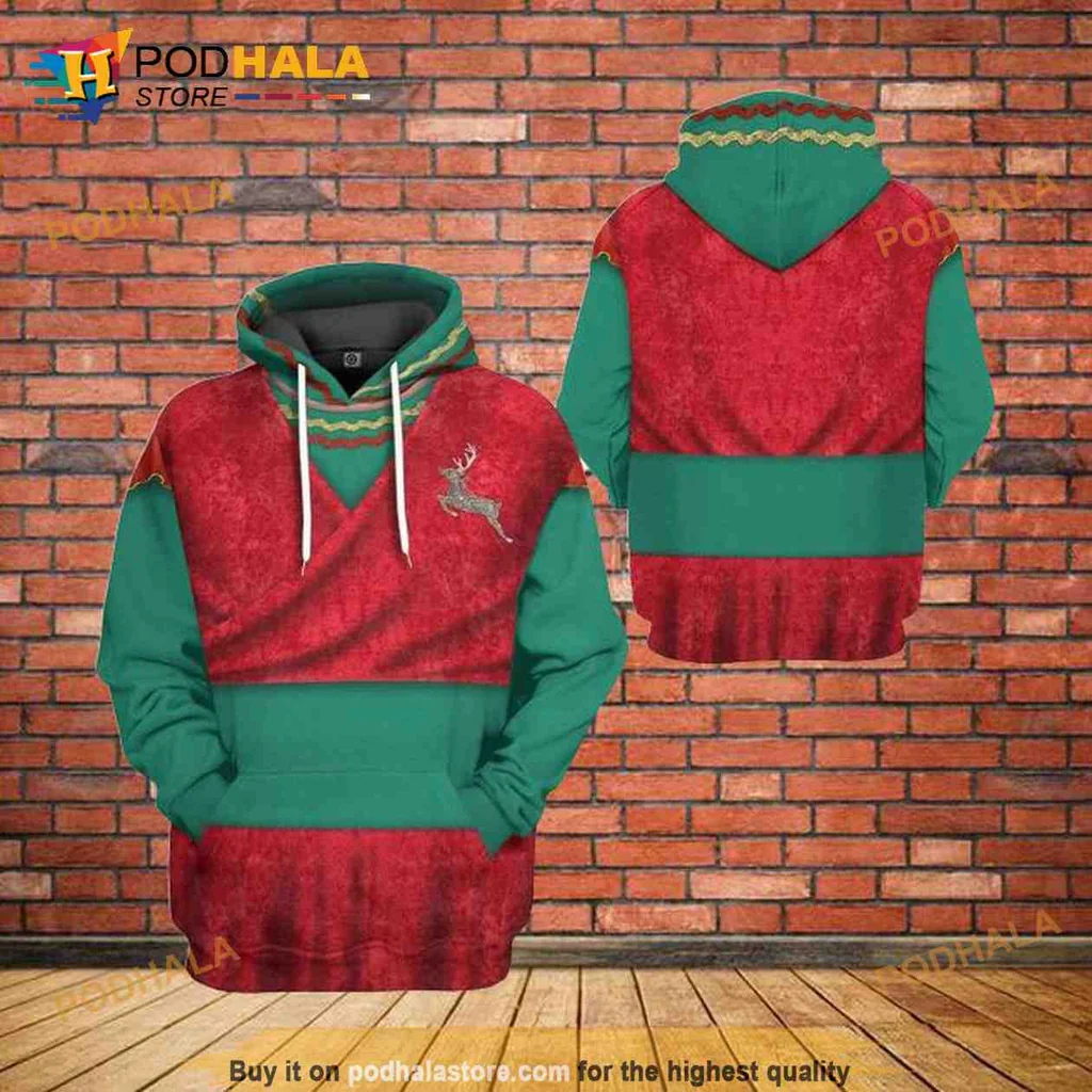 Cheerful Reindeer Christmas 3d Hoodie With Cozy Sweater Design
