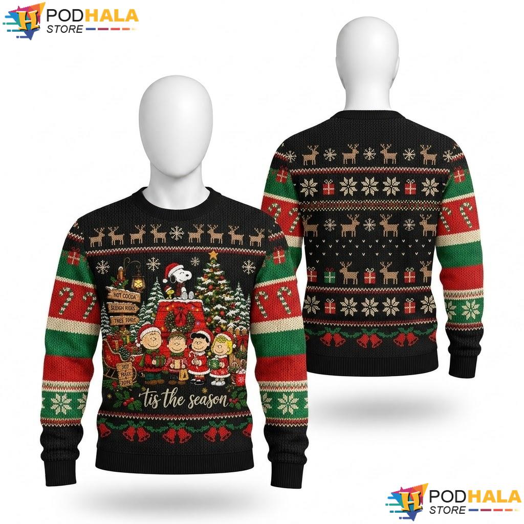 Cheerful Snoopy Cartoon Ugly Xmas Sweater Festive Christmas Family Top