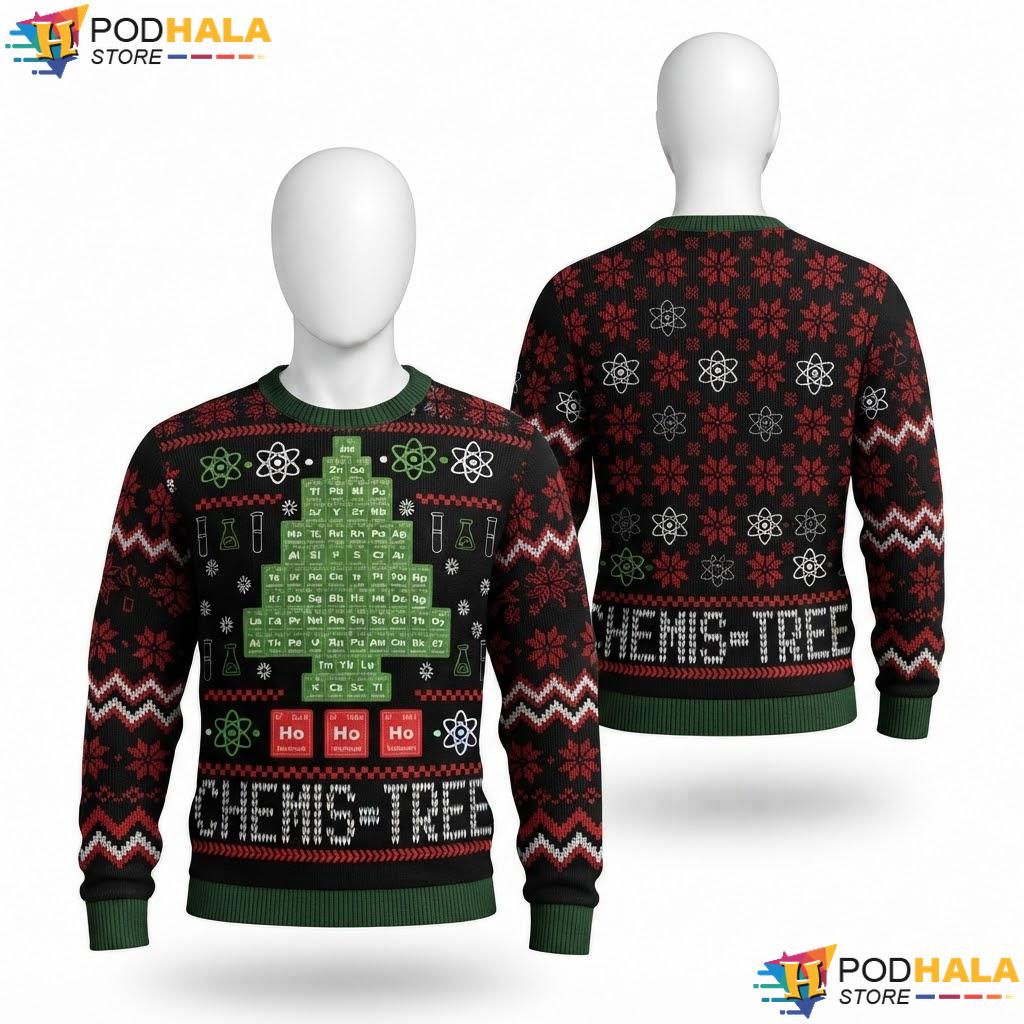 Chemistree Science Chemistry Ugly Christmas Sweater 2023 Holiday