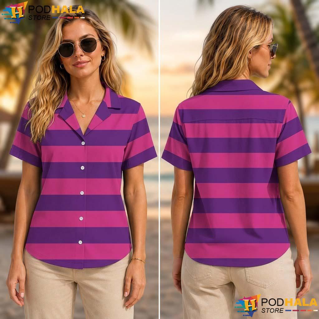 Cheshire Alice Halloween Tropical Shirt Wonderland Spooky Button Up Cheshire Alice Halloween Tropical Shirt Wonderland Spooky Button Up