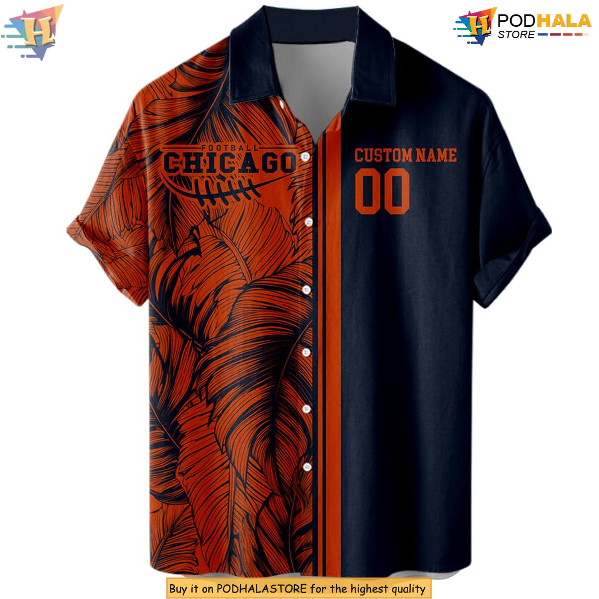 Chicago Football Custom Hawaiian Shirt 2026 Personalized Tropical Fan Apparel
