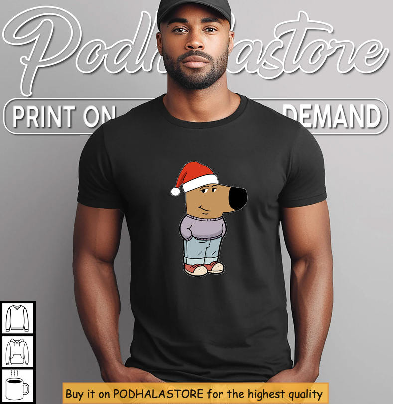 Chill Guy Christmas Meme Funny Santa Hat Holiday T Shirt