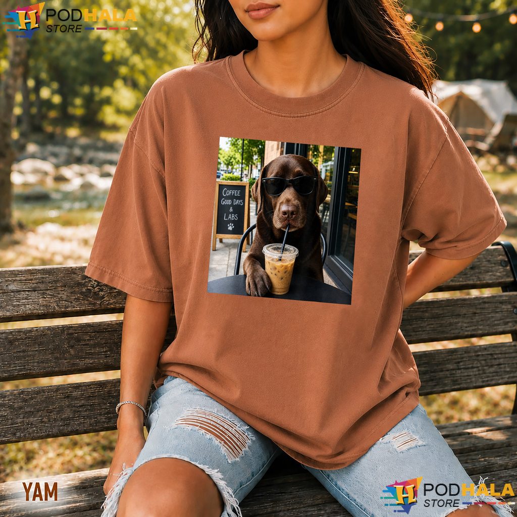 Chocolate Lab Coffee Cafe Comfort Colors Tshirt Funny Dog Lover Graphic Top Chocolate Lab Coffee Cafe Comfort Colors Tshirt Funny Dog Lover Graphic Top