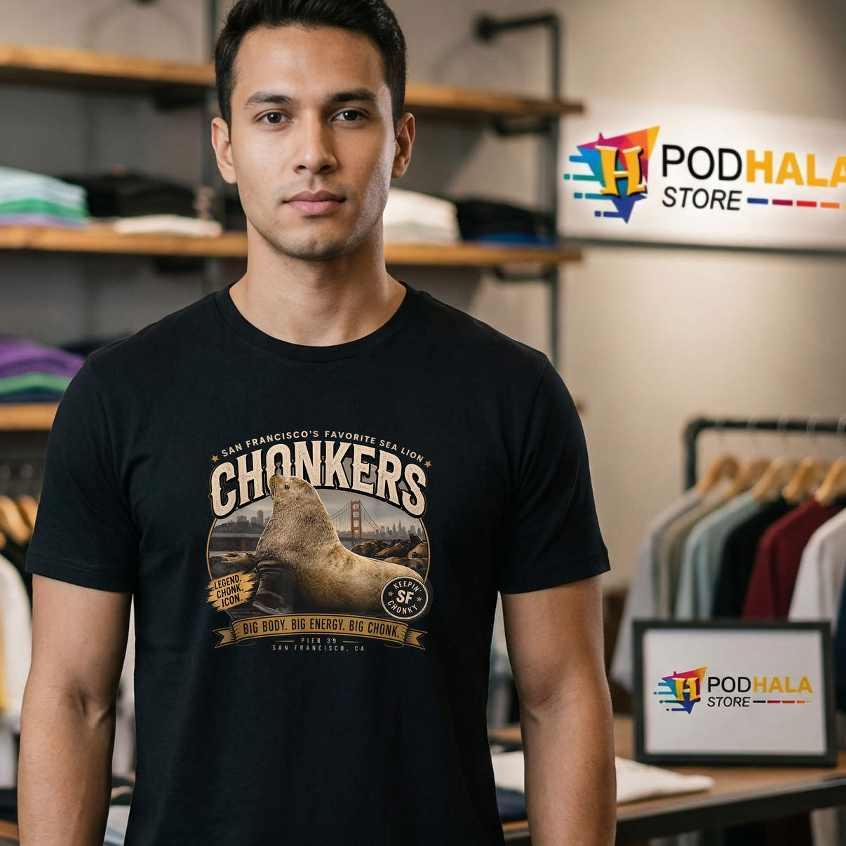 Chonkers The Sea Lion Shirt Funny Animal Meme Humor Graphic Design Lover