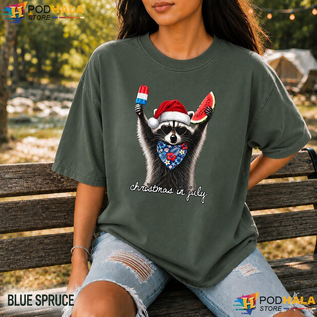 Christmas In July Raccoon Comfort Colors Shirt Popsicle Watermelon Top Christmas In July Raccoon Comfort Colors Shirt Popsicle Watermelon Top