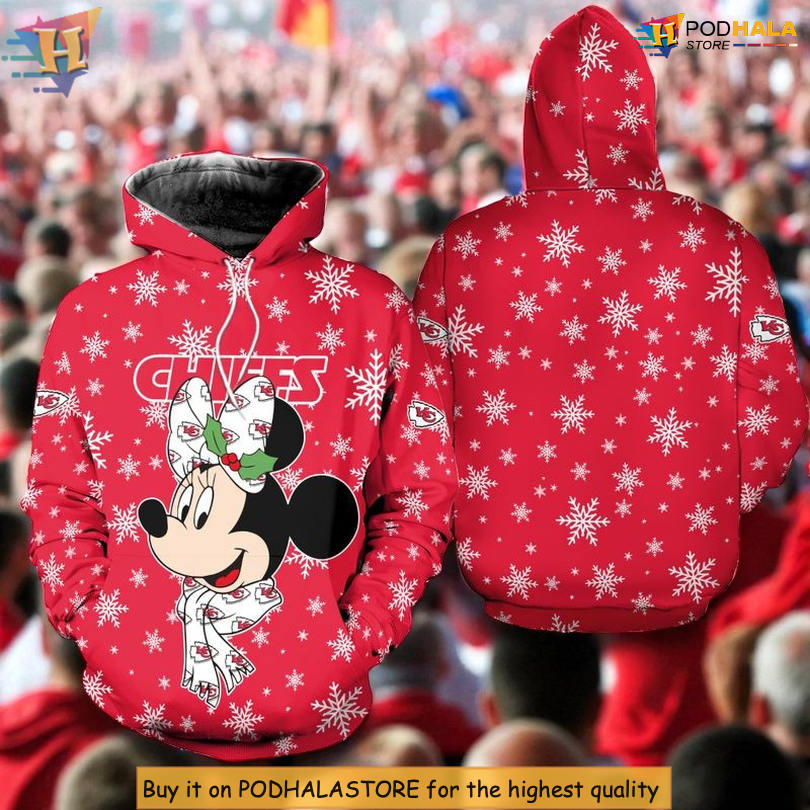 Christmas Minnie Mouse Custom Kansas City Chiefs Hoodie, Limited Edition 3D Christmas Minnie Mouse Custom Kansas City Chiefs Hoodie, Limited Edition 3D
