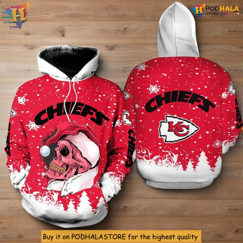 Christmas Skull Graphic Limited Kansas City Chiefs Vintage Hoodie, 3D Apparel