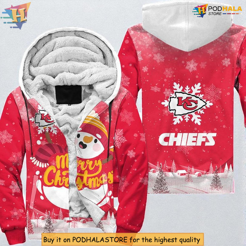 Christmas Snowman Edition Kansas City Chiefs Hoodie, Custom 3D Zip Up Style Christmas Snowman Edition Kansas City Chiefs Hoodie, Custom 3D Zip Up Style
