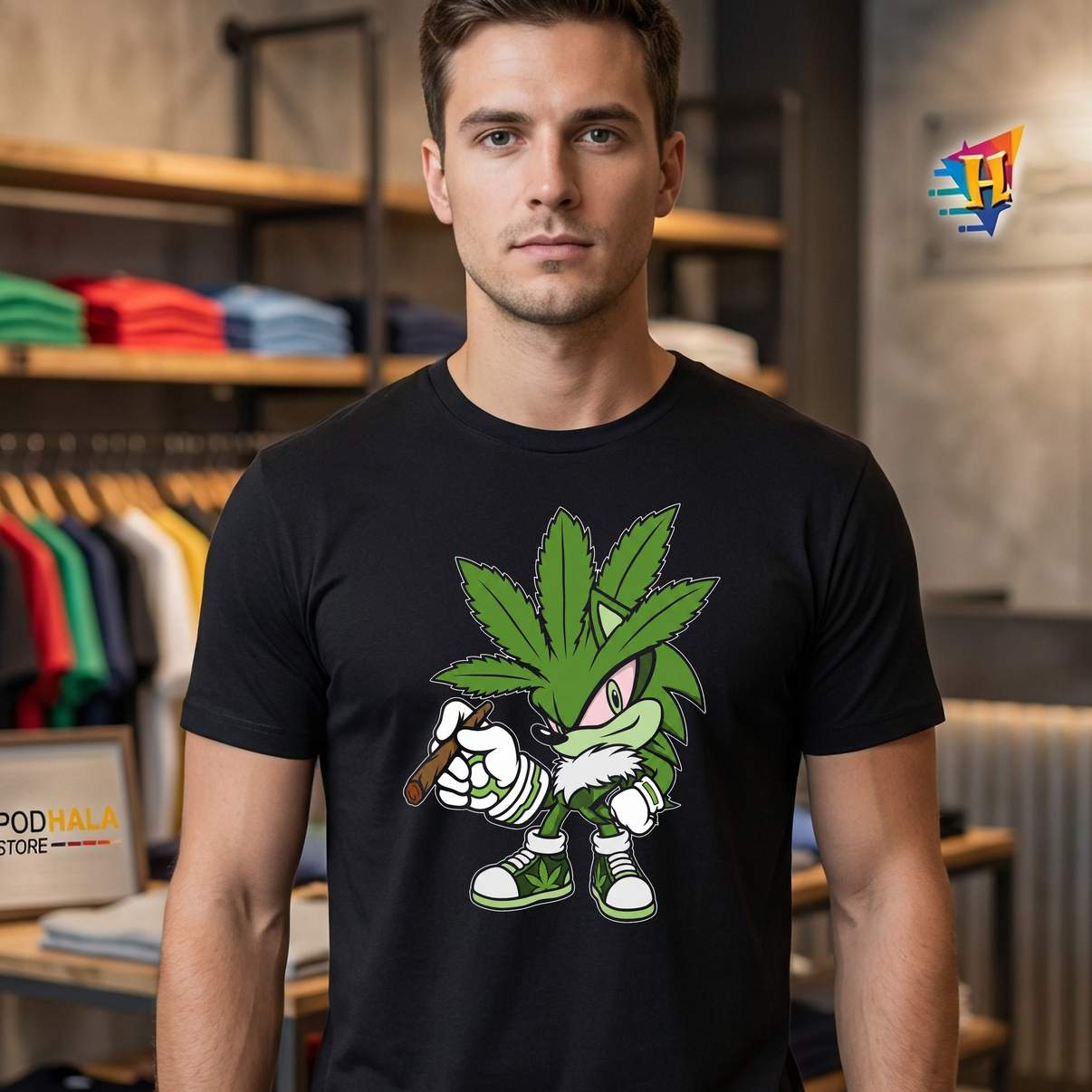 Chronic The Hemphog Funny Weed Shirt Sarcastic Stoner Meme Graphic For Mens