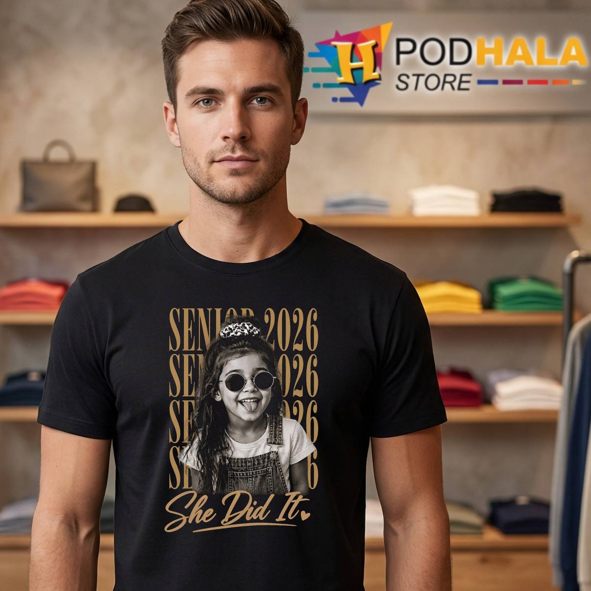 Class Of 2026 Senior Custom T-Shirt Vintage Graduation Childhood Photo Graphic Men Class Of 2026 Senior Custom T-Shirt Vintage Graduation Childhood Photo Graphic Men