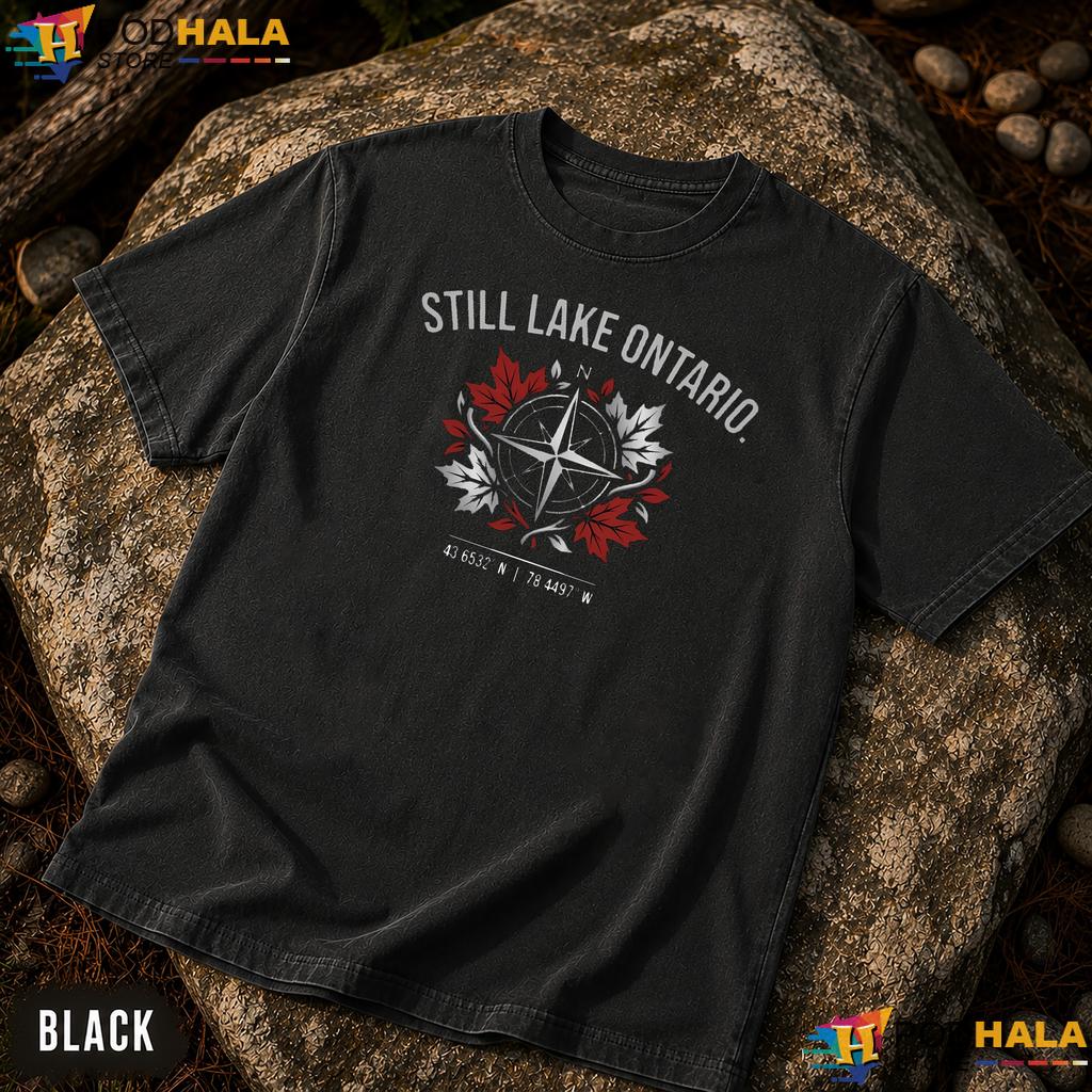 Classic Compass Lake Ontario Comfort Colors Shirt Red Maple Leaf Top Classic Compass Lake Ontario Comfort Colors Shirt Red Maple Leaf Top