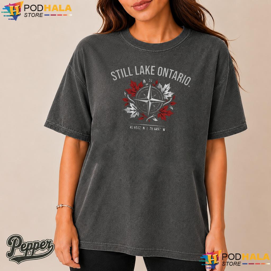 Classic Compass Lake Ontario Comfort Colors Tee Red Maple Leaf Top Classic Compass Lake Ontario Comfort Colors Tee Red Maple Leaf Top