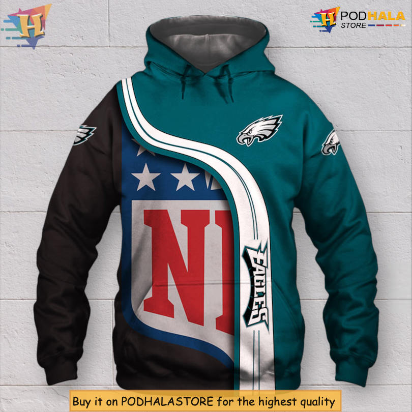Classic Fit Style Philadelphia Eagles Full Zip Hoodie 3D Streetwear
