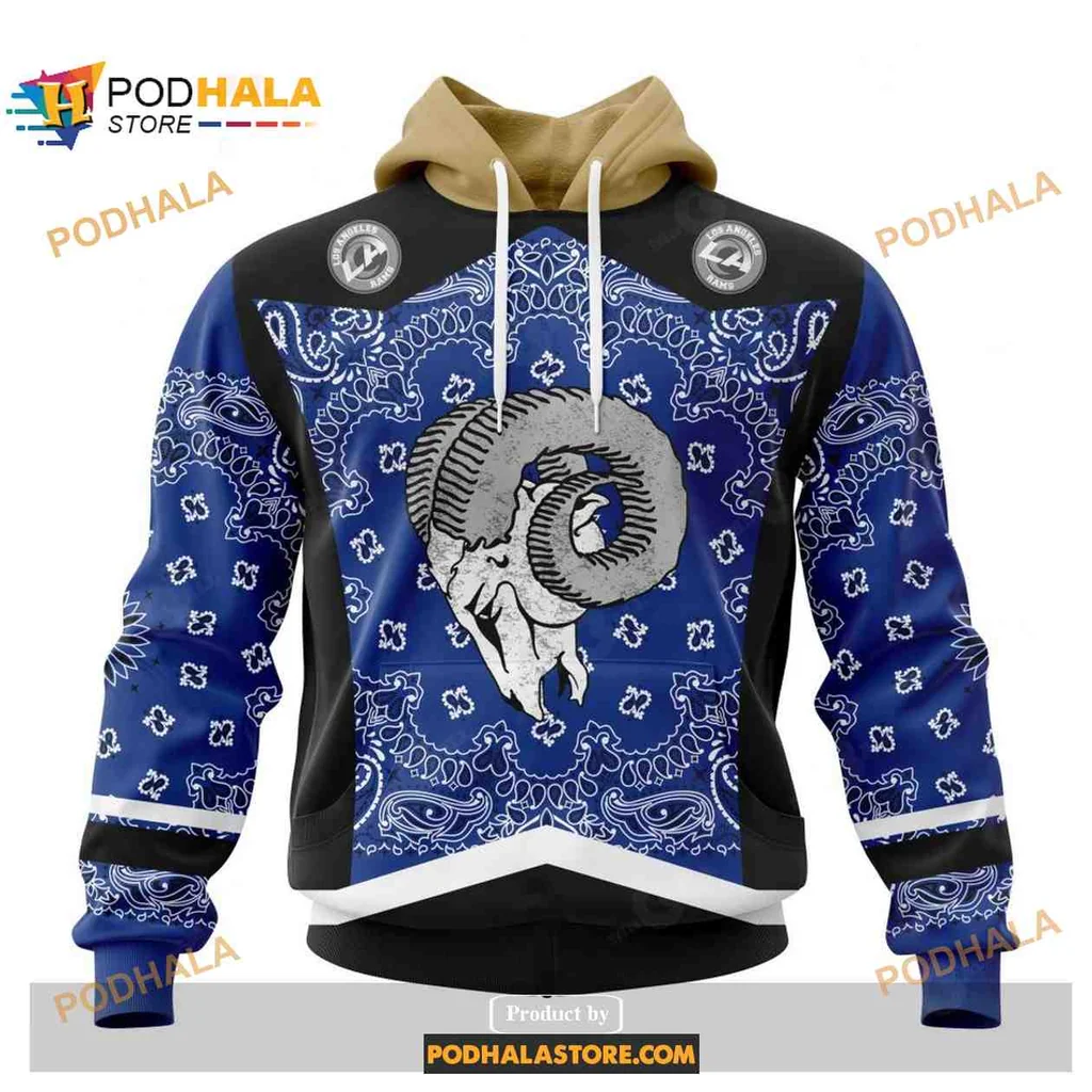 Classic Los Angeles Rams 3d Hoodie Featuring Bold Rams Head Design