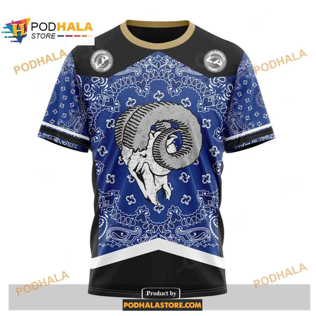 Classic Los Angeles Rams AOP Hoodie Featuring Bold Rams Head Design Classic Los Angeles Rams AOP Hoodie Featuring Bold Rams Head Design