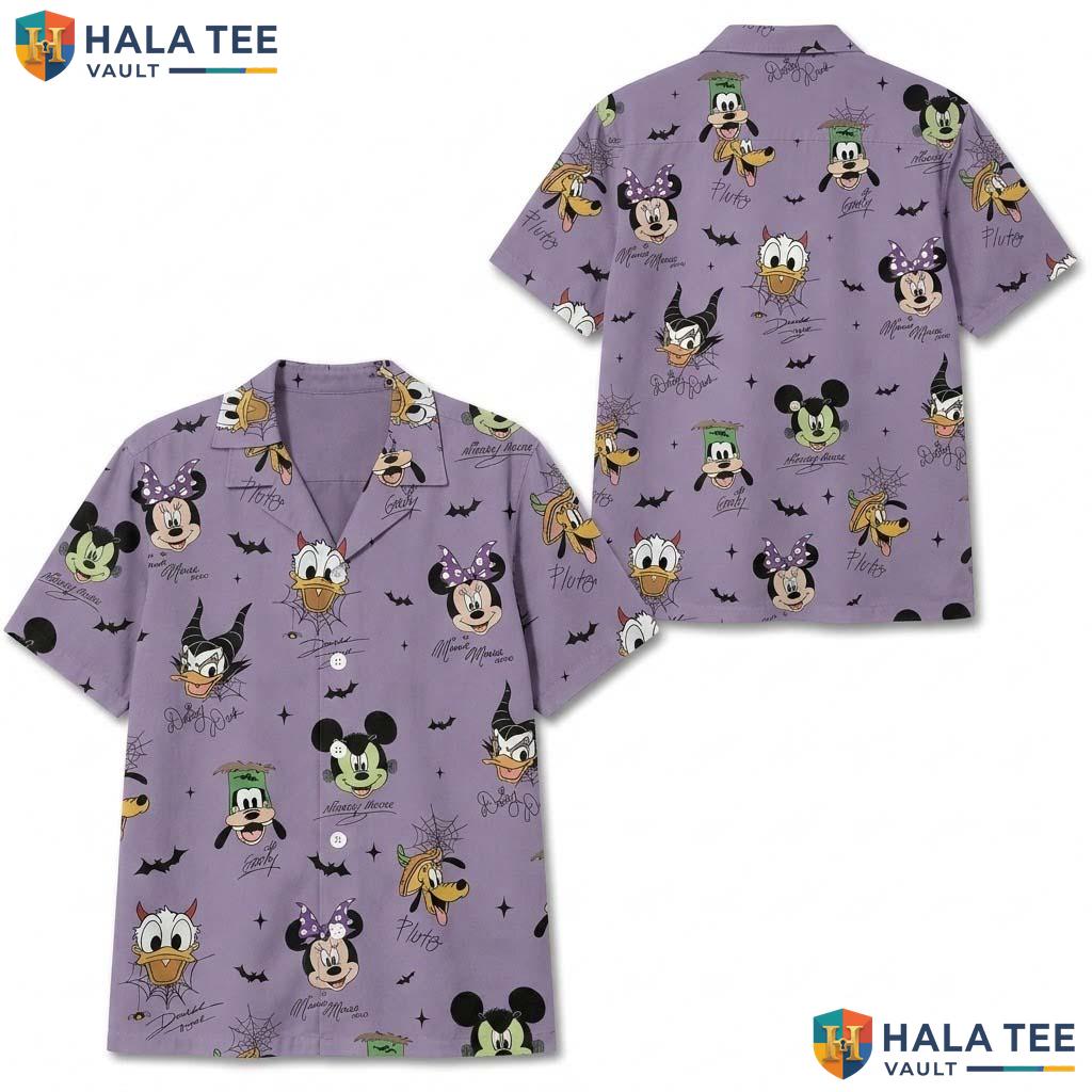 Classic Mickey Halloween Hawaiian Shirt Purple Disneyland Vacation