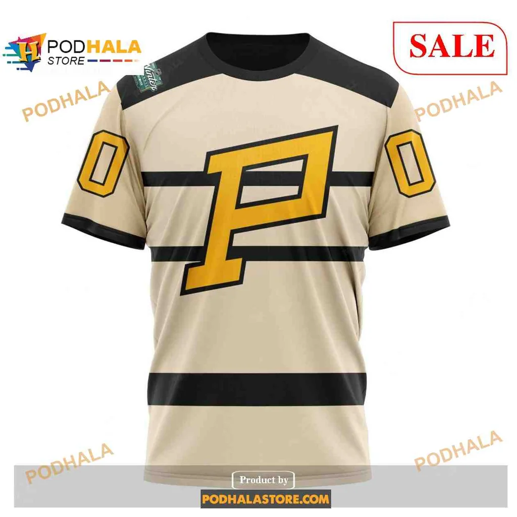 Classic Pittsburgh Penguins AOP Hoodie With Yellow P And Black Stripes Classic Pittsburgh Penguins AOP Hoodie With Yellow P And Black Stripes
