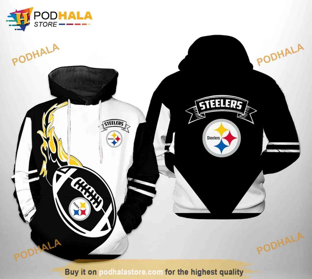 Classic Pittsburgh Steelers 3d Hoodie With Bold Team Logo And Dynamic Design