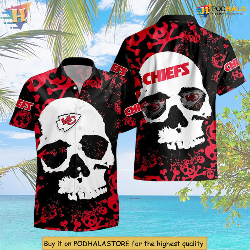 Classic Skull Artwork Kc Chiefs Hawaiian Shirt Summer Unisex Edition