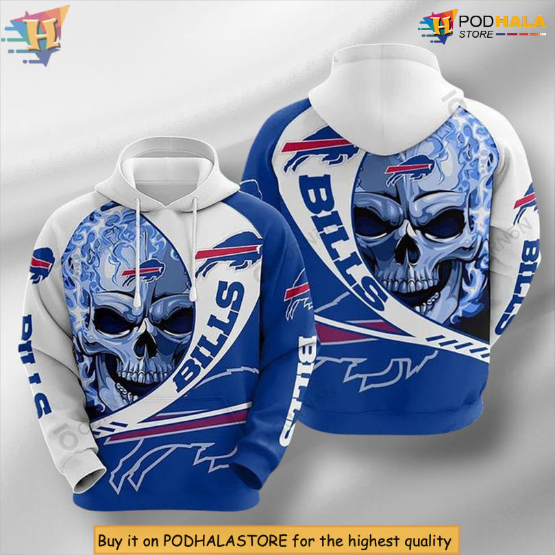 Classic Skull Graphic Buffalo Bills All Over Print Hoodie Perfect Fan Gift Classic Skull Graphic Buffalo Bills All Over Print Hoodie Perfect Fan Gift